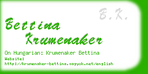 bettina krumenaker business card